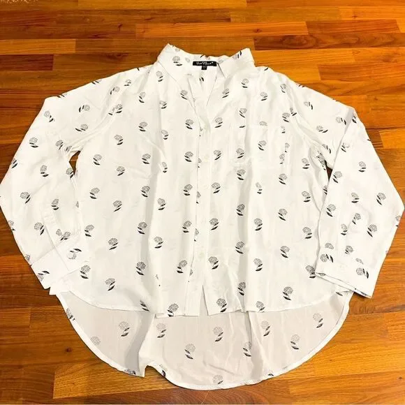 🍋 Velvet Heart • Women’s Dandelion Print Long Sleeve Shirt Size L - Picture 7 of 8